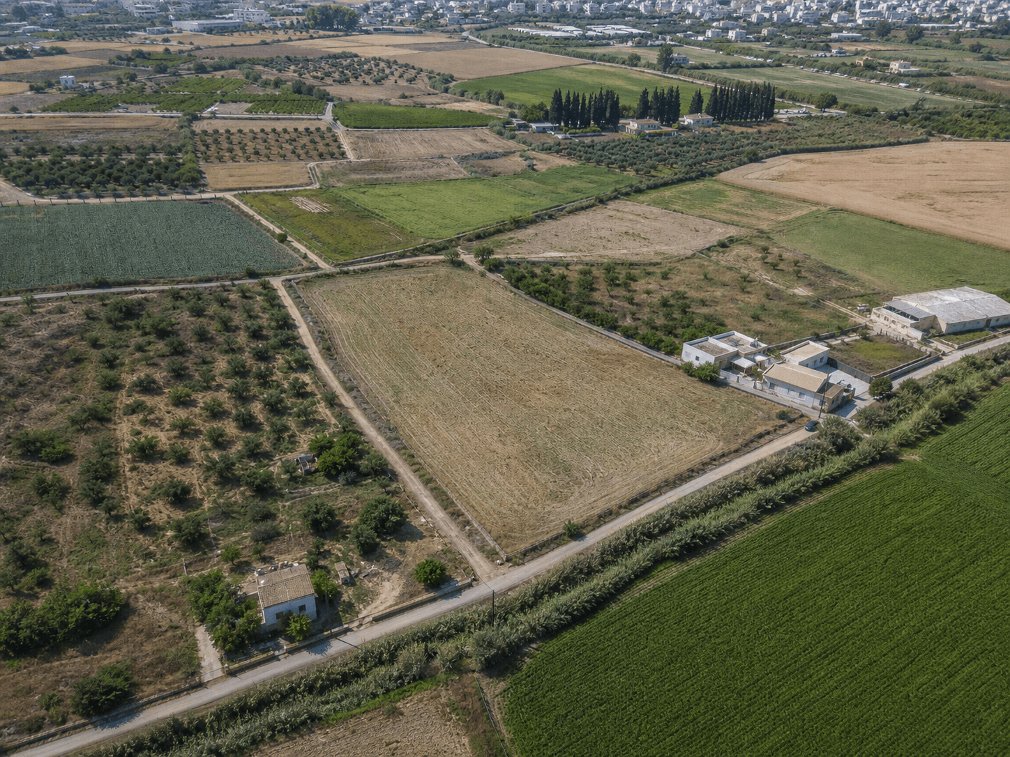 Vista aérea de parcelas y fincas para consulta catastral
